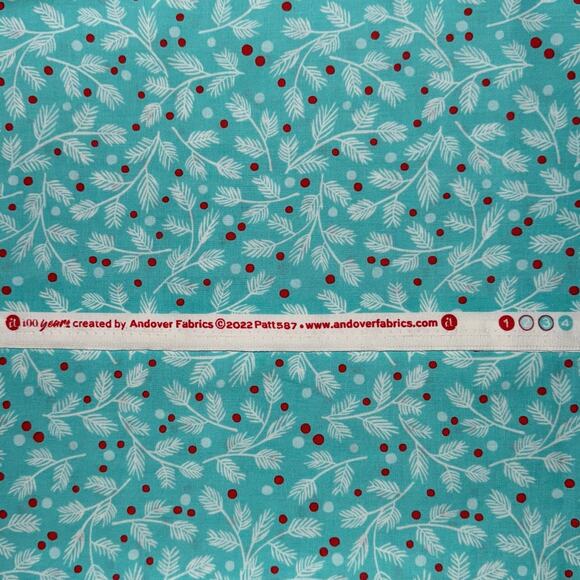 Winter Christmas Furry and Bright in Teal by Andover Fabrics - 1 Yard - Picture 3 of 7